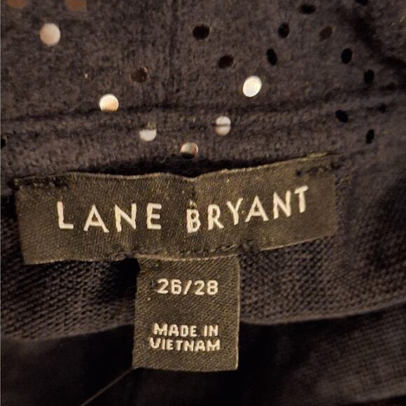 Lane Bryant 4x 26/28 Navy Blue Sparkle Cowl Neck Soft Fleece Sweater NEW! - Picture 4 of 8